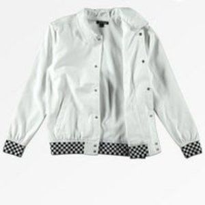 ELWOOD JACKET Large White W/Black Checkered Print